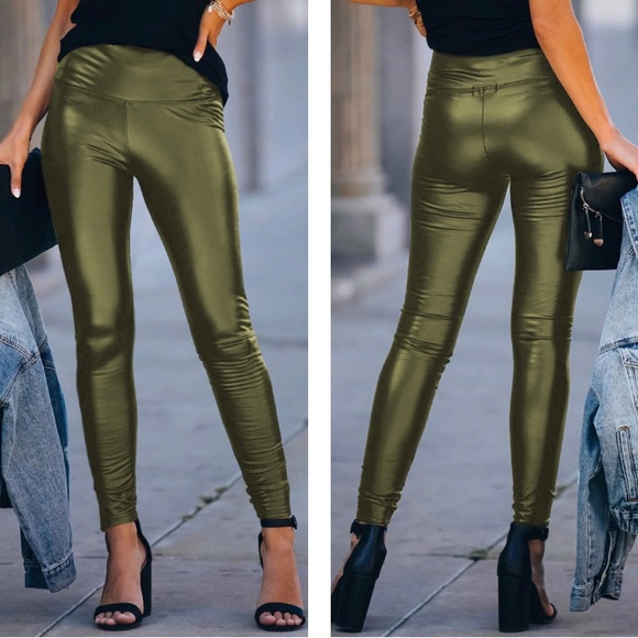 Fireflylane1 Pants - High Waisted Skinny Leggings Edgy Chic Style